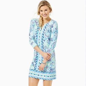 Lilly Pulitzer Nadine Shift Dress Size XL Blue Ibiza